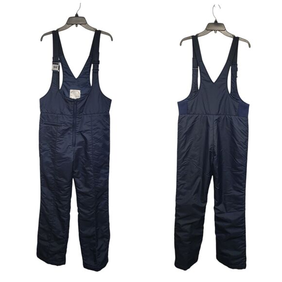 Beaver Creek Bib Overall Pants Mens Medium Navy Blue Nylon Snow Ski Coveralls